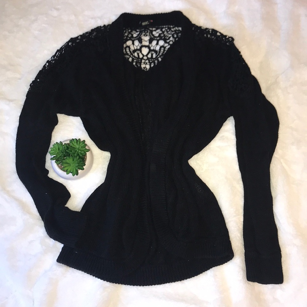 Forever 21 black lace sweater